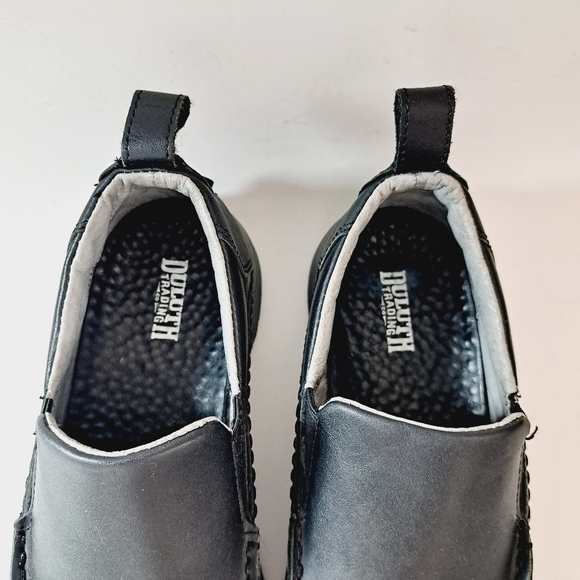 Duluth Trading Company Tower Hill Black Leather Slip On Loafers - Picture 3 of 6